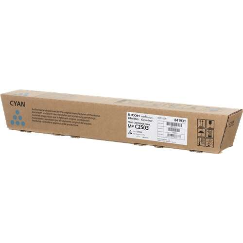 Ricoh Aficio MP-C2503SP/MP-C2003SP/MP-C2011SP Cyan Cartucho de Toner Original - 841931. 5.500 Paginas