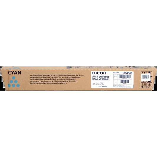 Ricoh Aficio MP-C2500/MP-C3000 Cyan Cartucho de Toner Original - 888643/888639/884949/842033. 15.000 Paginas