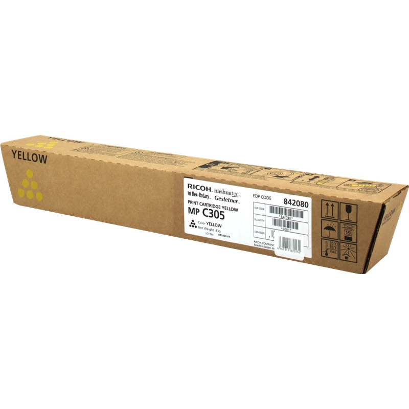 Ricoh Aficio MP-C305/MP-C305SPF Amarillo Cartucho de Toner Original - 842080/841597/MPC305E. 4.000 Paginas