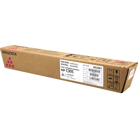 Ricoh Aficio MP-C305/MP-C305SPF Magenta Cartucho de Toner Original - 842081/841596/MPC305E. 4.000 Paginas