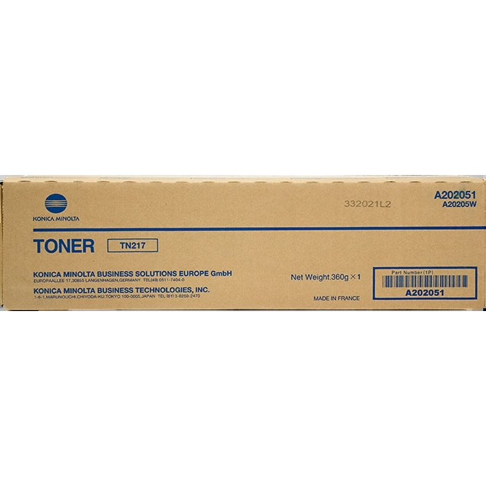 Konica Minolta TN217 Original Black Toner Cartridge - A202031/A202051/TN217. 17,500 Pages