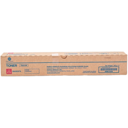 Konica Minolta TN221 Magenta Cartucho de Toner Original - TN221M/A8K3350. 21.000 Paginas