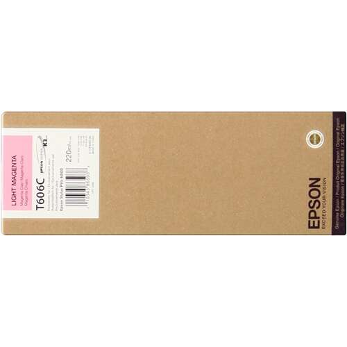 Epson T606C Light Magenta Original Ink Cartridge - C13T606C00. 220 ml