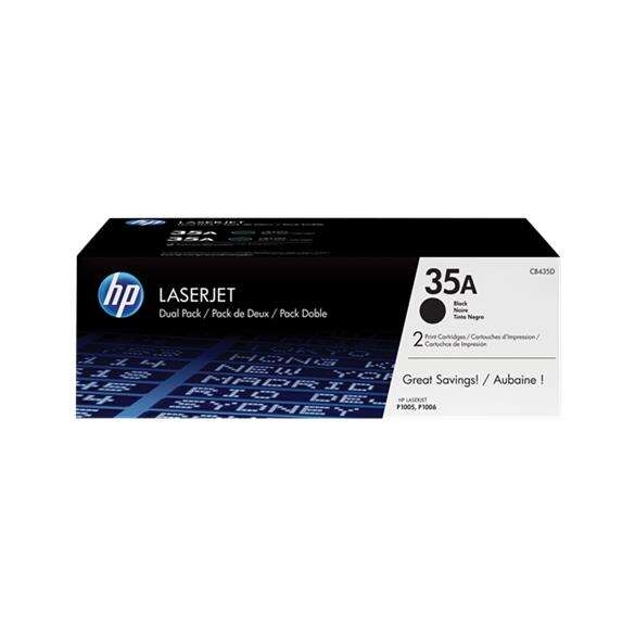 HP CB435A Black Pack of 2 Original Toner Cartridges - 35A. 2x 1,500 Pages