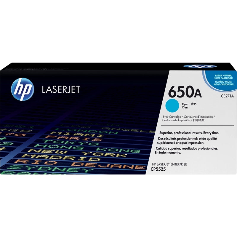 HP CE271A Cyan Cartucho de Toner Original - 650A. 15.000 Paginas