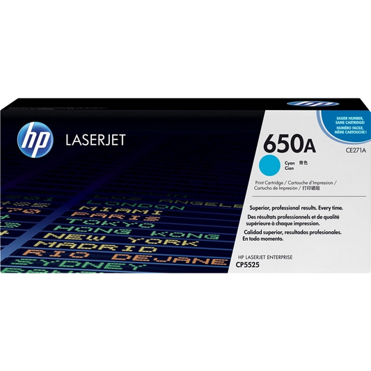 HP CE271A Cyan Cartucho de Toner Original - 650A. 15.000 Paginas