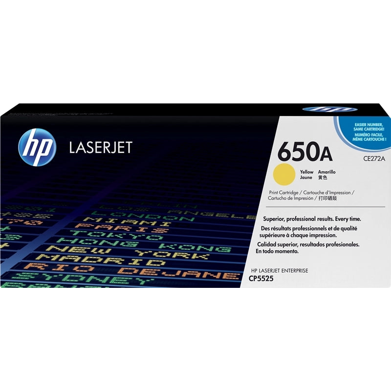 HP CE272A Yellow Original Toner Cartridge - 650A. 15,000 Pages