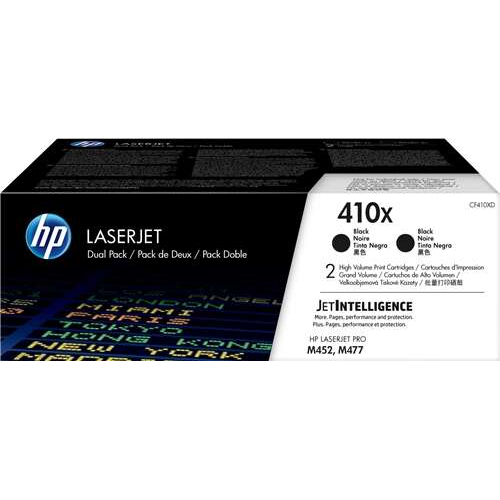 HP CF410X Black Pack of 2 Original Toner Cartridges - 410X. 2x 6,500 Pages