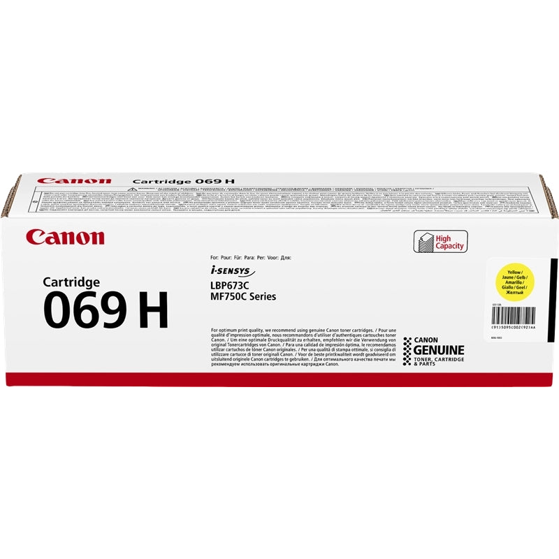 Canon 069H Amarillo Cartucho de Toner Original - 5095C002. 5.500 Paginas