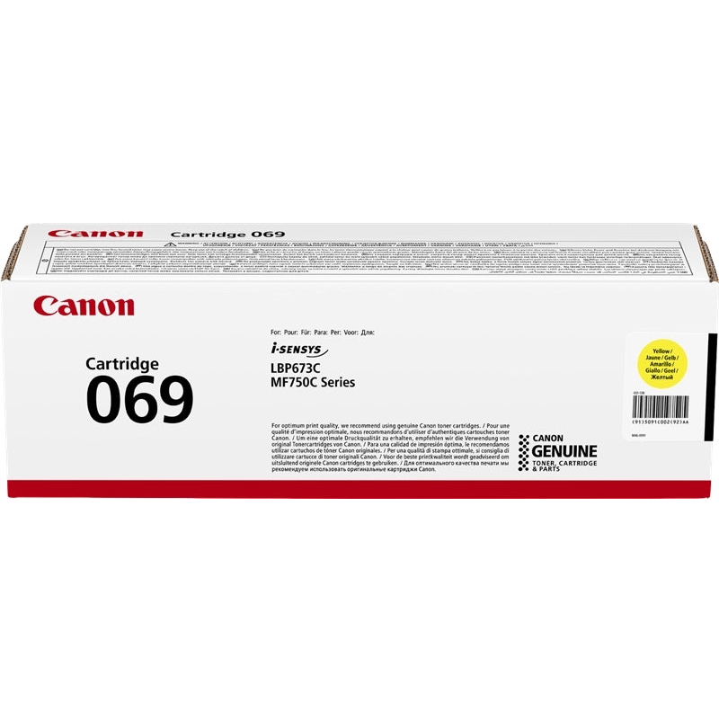 Canon 069 Amarillo Cartucho de Toner Original - 5091C002. 1.900 Paginas
