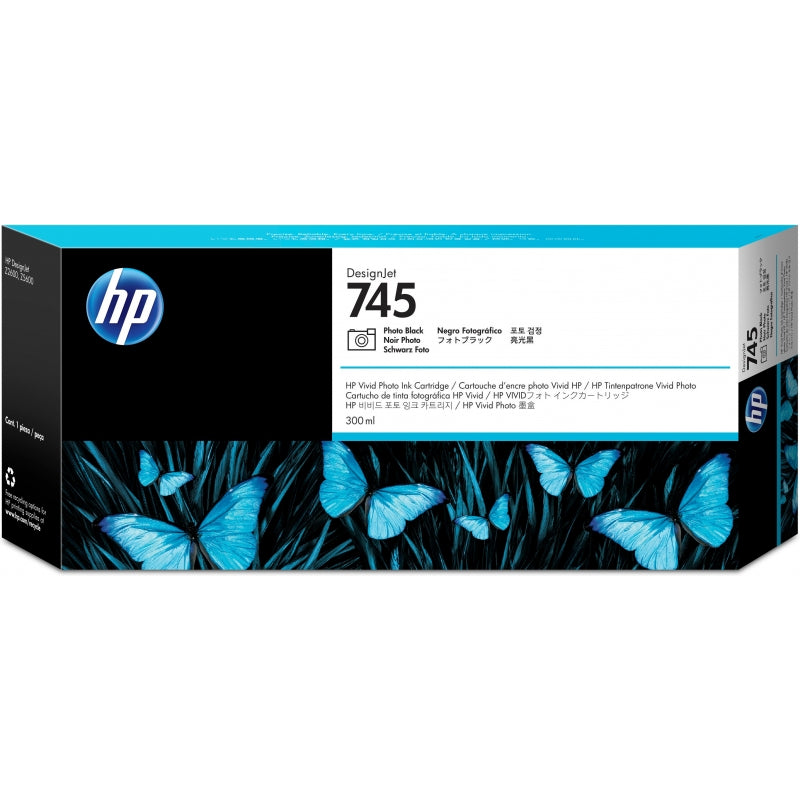 HP F9K04A Negro Photo Cartucho de Tinta Original - 745. 300 ml