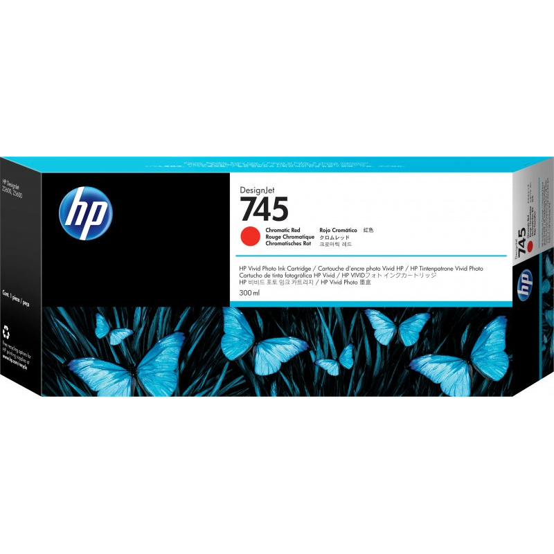 HP F9K06A Rojo Cromatico Cartucho de Tinta Original - 745. 300 ml