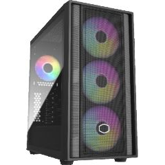 Chasis Semitorre Masterbox 600 sin Fuente Soporta ATX EATX Micro ATX Mini ITX Bahias Internas 2x3.5' 2x2.5' 3xVentilador Frontal 140mm + 1 Trasero 120mm RGB 2xUsb3.2 1xUSB-C Salida Audio y Microfono Ventana Lateral Vidrio Templado Dimensiones (prxalxan) 4