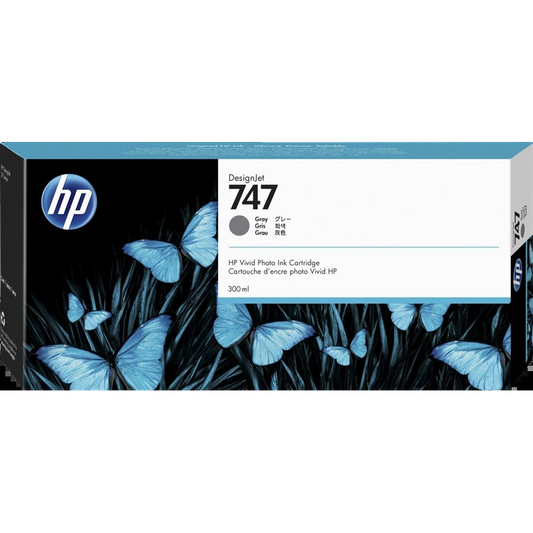 HP 747 Gris Cartucho de Tinta Original - P2V86A. 300 ml