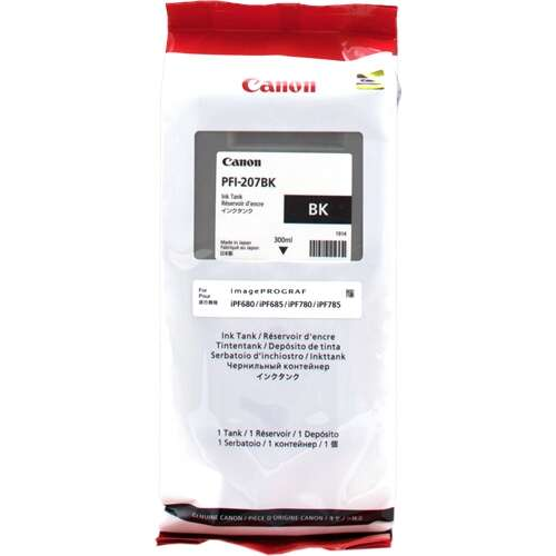 Canon PFI207 Black Original Ink Cartridge - PFI207BK/8789B001. 300 ml