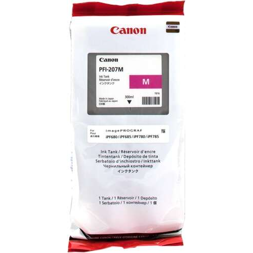 Canon PFI207 Magenta Original Ink Cartridge - PFI207M/8791B001. 300 ml