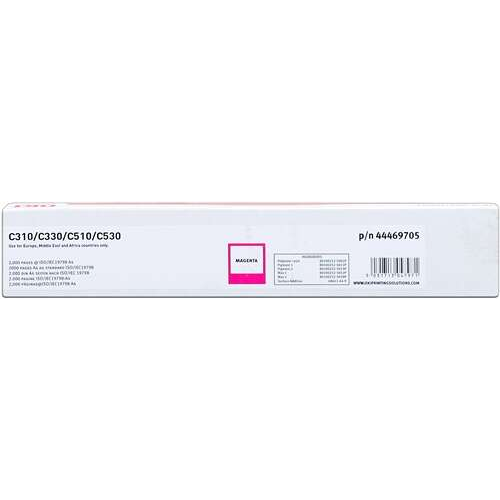 OKI C310/C510/MC351/MC361 Magenta Cartucho de Toner Original - 44469705. 2.000 Paginas