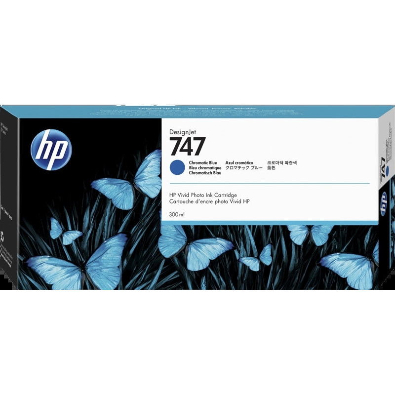 HP 747 Azul Cartucho de Tinta Original - P2V85A. 300 ml