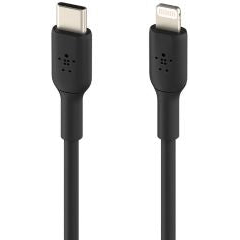 Cable desde USB-C macho a lightning macho boost charge logintud 1 metro color negro.
