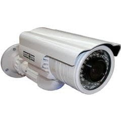 Camara videovigilancia exterior tubular fija 2.8-12mm 36 leds de iluminacion ir carcasa antivandalico color blanco conexion rca + fuente de alimentacion