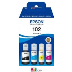Tinta 102 pack 4 cartuchos (negro, amarillo, cian y magenta) para ecotank