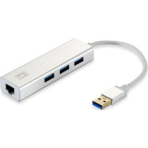 Adaptador desde USB 3.0 macho a ethernet hembra 10/100/1000mbps + hub USB 3.0 con 3 puertos