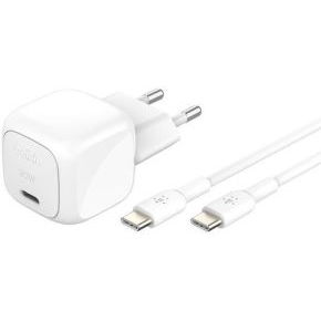 Cargador de pared a USB-C 30w  con cable USB-C incluido blanco