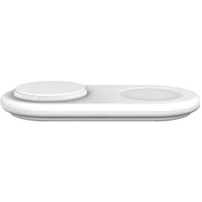 Cargador inalambrico qi2 boost charge 15w 2 en 1 para dispositivos APPLE blanco