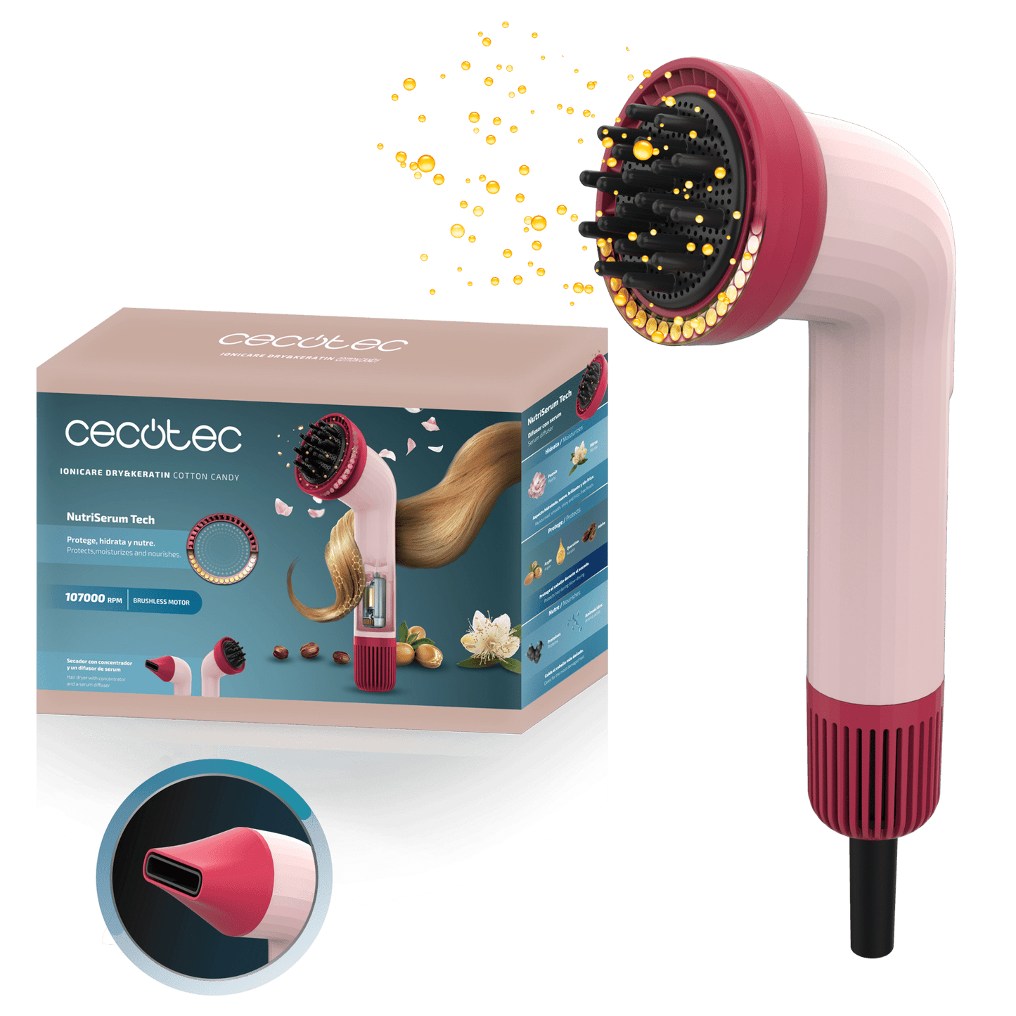 Hair Dryer CECOTEC Dry&Keratin Cotton (A01_EU01_112896)
