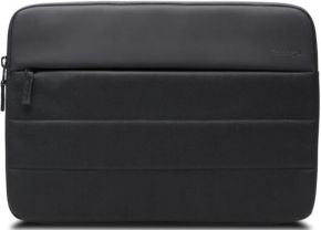 Funda eq sostenible para portatil hasta 14  58% de poliester reciclado, acabado resistente y ligero con compartimentos color negro."