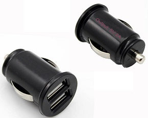 Cargador USB dos salidas para coche entrada 12/24v salida 5v/2a tamao mini