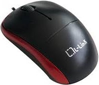Raton con cable USB optico ambidiestro negro/rojo