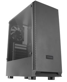 Chasis semitorre mcn2 sin fuente soporta ATX micro ATX mini itx  bahias internas 2x3.5' 3x2.5' 1xventilador trasero 120mm 1xUSB 3.0 1xUSB 2.0 salida audio y microfono ventana lateral transparente dimensiones (prxalxan) 352x427x200mm peso 2.55 KG negro