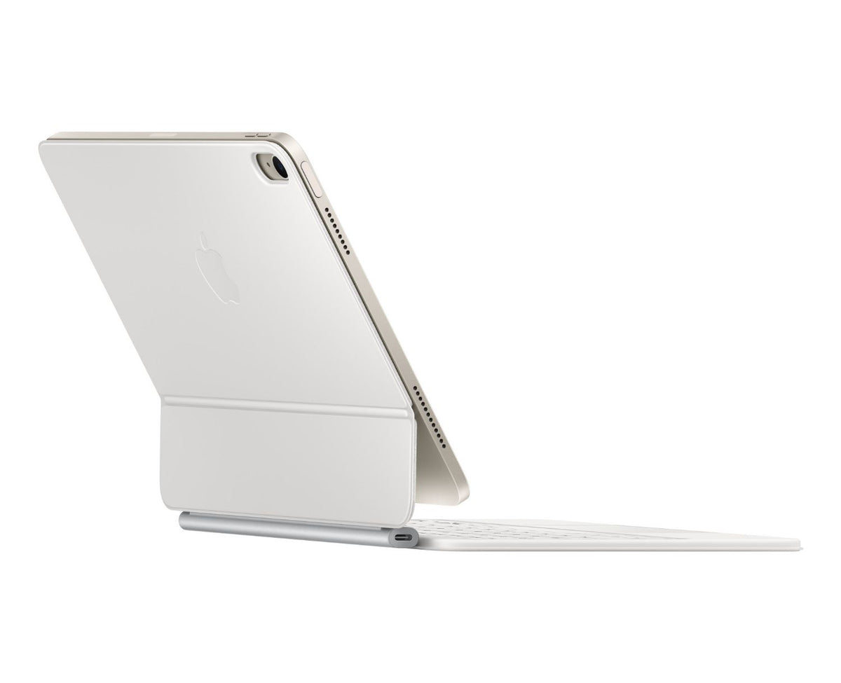 Apple Funda con teclado magic keyboard para IPAD air 11' m3, m2, quinta y cuarta generacion blanco (MDFV4Y/A)