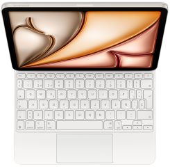 Funda con teclado magic keyboard para IPAD air 11' m3, m2, quinta y cuarta generacion blanco