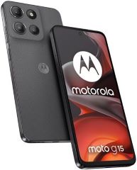 Smartphone moto g15 capacidad 256gb RAM 8gb procesador media tek helio g81 extreme 5g pantalla 6.72' fhd+ 2400x1080 60hz camara frontal 8mp camara trasera 50mp + 5mp ranura DUAL SIM micro SD NFC bateria 5200 MAH color gris gravity