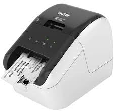 Impresora de etiquetas profesional ql-800 USB 2.0 tecnologia termica directa impresion 93 etiquetas por minuto impresion codigos barras impresion logotipos corte automatico ancho maximo 62mm impresion negro y rojo con el rollo dk22251
