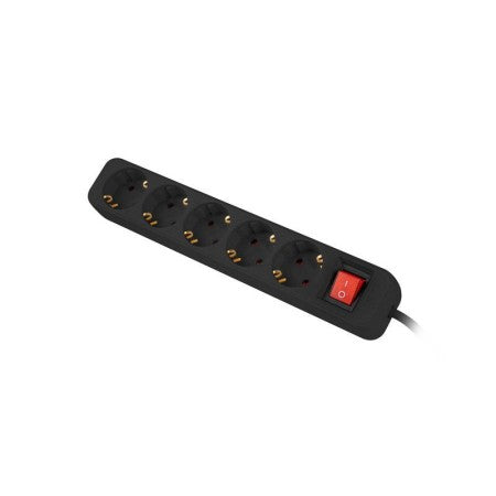 REGLETA LANBERG 5 SCHUKOS CON PROTECCION 1,5M BLACK