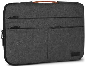 Maletin para portatil hasta 14' air padding 360 sleeve con asa bolsillo exterior y cierre doble cremalllera material poliester gris oscuro