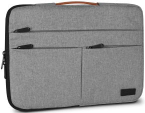 Maletin para portatil hasta 14' air padding 360 sleeve con asa bolsillo exterior y cierre doble cremalllera material poliester gris claro
