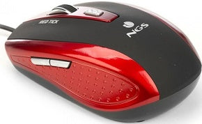 Raton tick con cable USB optico 6 botones 1.600dpi negro/rojo
