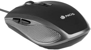 Raton tick con cable USB optico 6 botones 1.600dpi negro/plata