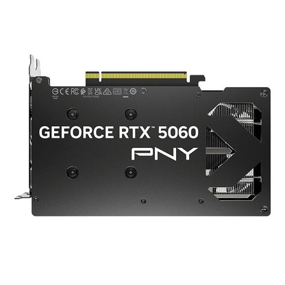 PNY tarjeta grafica geforce rtx5060 8gb gddr7 128 bit cuda 3840 3xdisplayport 1xhdmi tdp 145w dual fan reoslucion 7680x4320 alimentacion 1x8 pines (VCG50608DFXPB1)